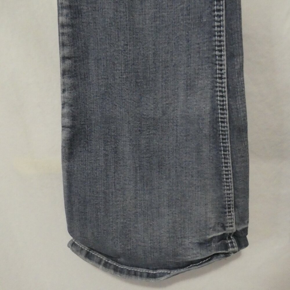 AMETHYST | 14 inch waist measured | Distressed Faded Blue Flare Jeans - Picture 8 of 16